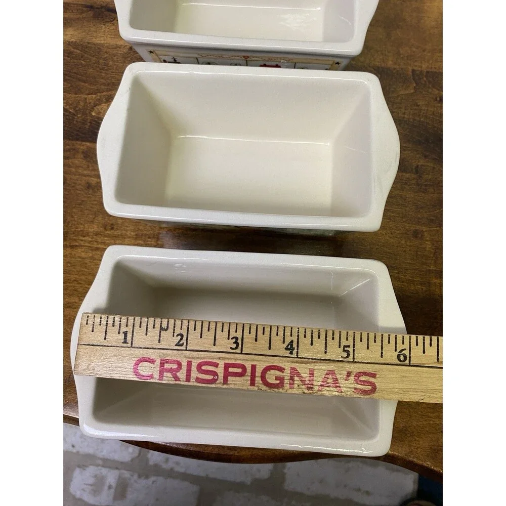 Nantucket Ceramic Mini Loaf Pans Fall Autumn Harvest Set of 3